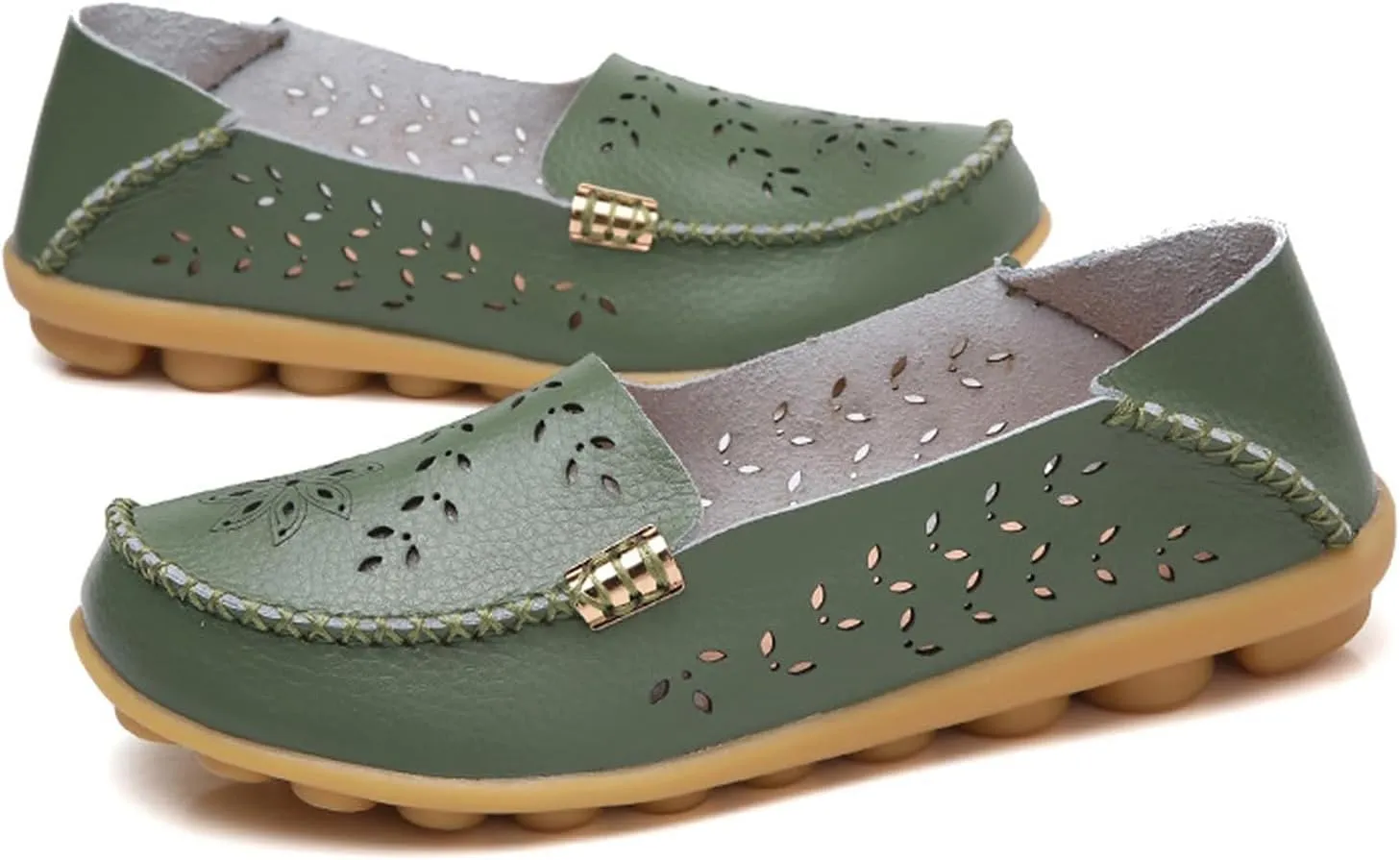 Women's Sandal Comfortable Loafers Casual Moccasins Wild Driving Flats Hole Soft-Soled Walking Shoes Women Slip On Cutout Breathable Shoes