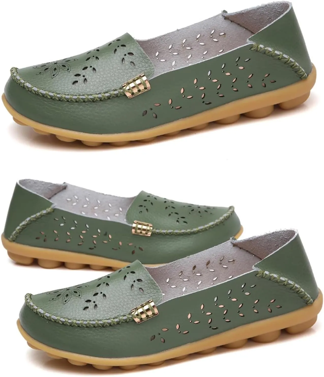 Women's Sandal Comfortable Loafers Casual Moccasins Wild Driving Flats Hole Soft-Soled Walking Shoes Women Slip On Cutout Breathable Shoes