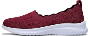 Women's Slip On Casual Flat Shoes Comfortable Breathable Knit Loafers Lightweight Walking Sneakers for Everyday