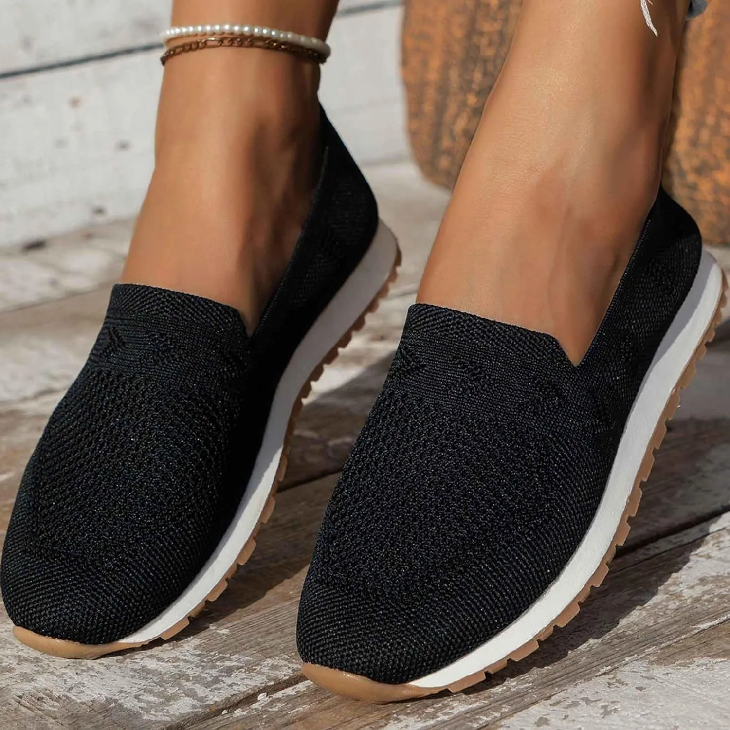Women's Slip On Travel Soft Sole Comfortable Shoes Outdoor Solid Mesh Fashion Business Casual Shoes for Women Wedges