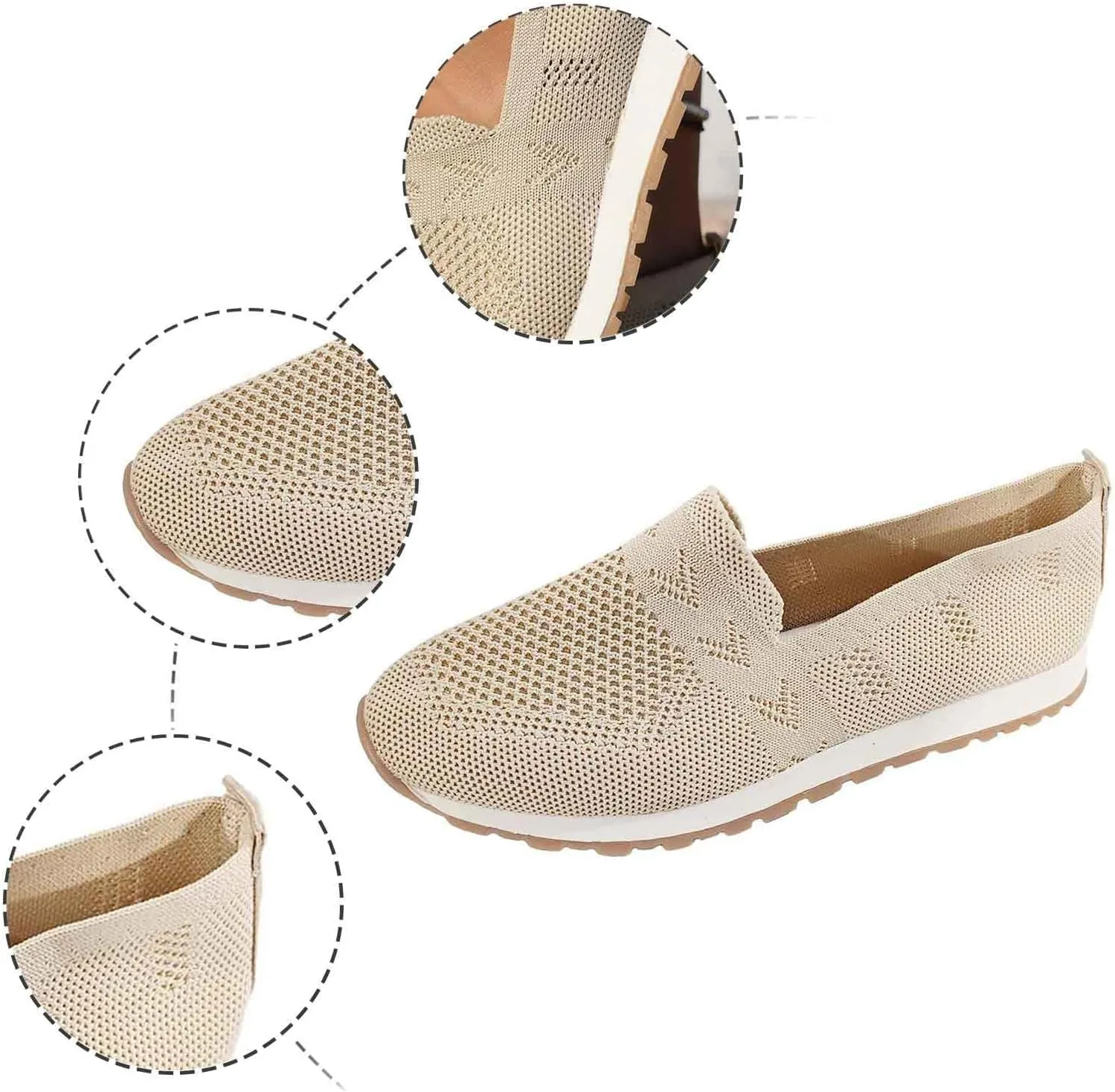 Women's Slip On Travel Soft Sole Comfortable Shoes Outdoor Solid Mesh Fashion Business Casual Shoes for Women Wedges