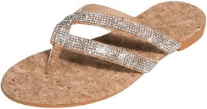 ZBYY Womens Flat Sandals 2021 Comfy Rhinestone Beach Travel Slipper Flip Flops Sandals Dressy Thong Sandals for Summer