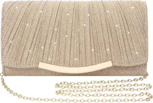 Zoranala Evening Bag Clutch Purses for Women Lady Girl Sparkling Handbags Crossbody Bag Gold Bag for Prom Party Wedding